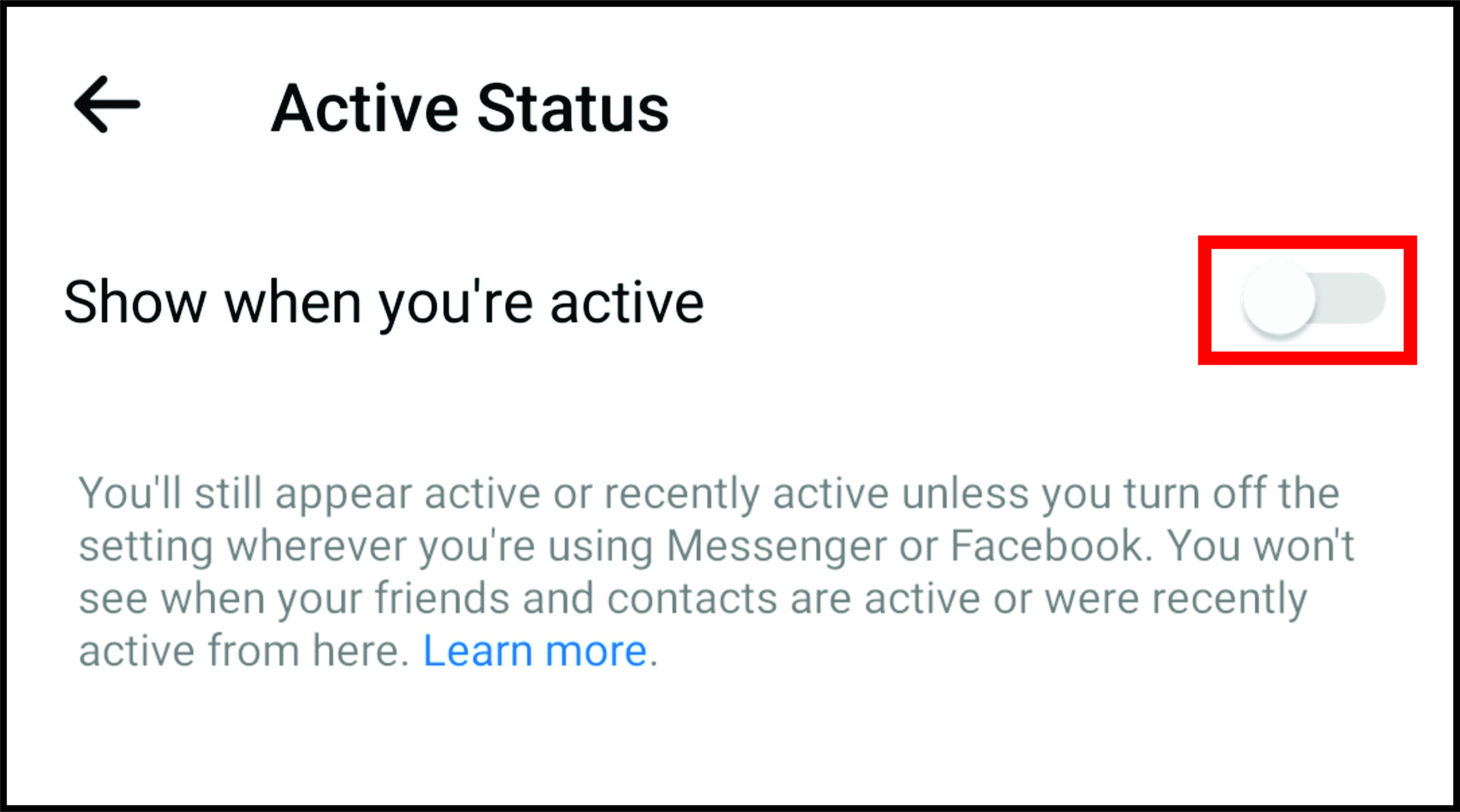turn off active status in facebook messenger on iphone ipad
