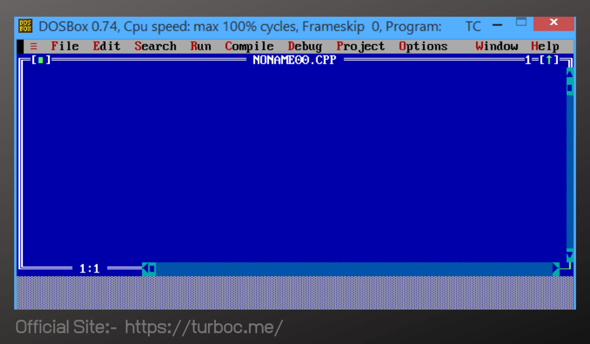 Turbo C++ Window mode