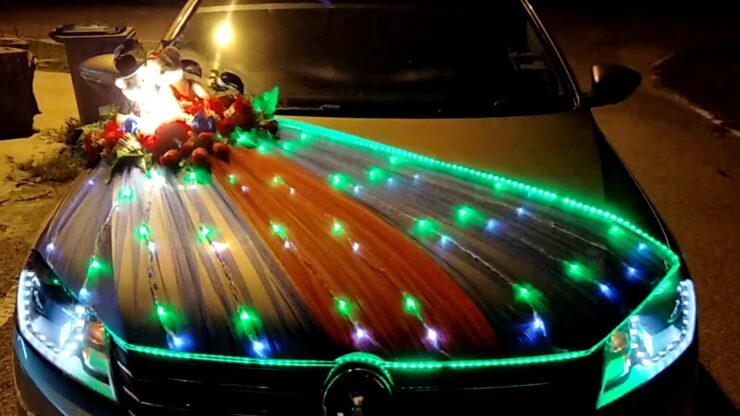 DeBull creation wedding car decoration with led lights - YouTube