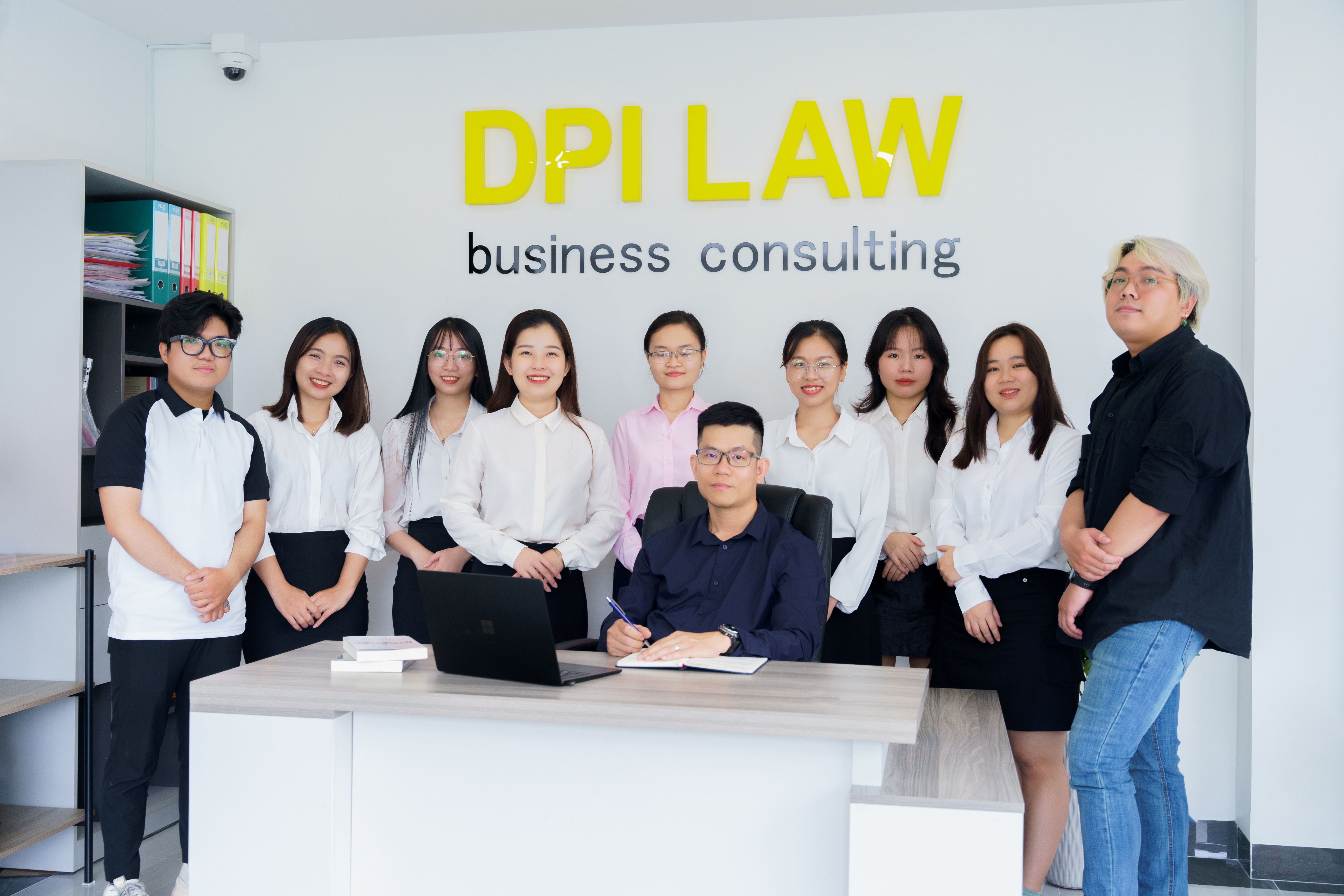 A diverse group of professionals in a business consulting office setting